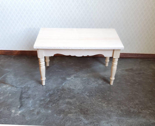 Dollhouse Miniature Kitchen or Dining Room Table Unfinished 1:12 Scale Furniture