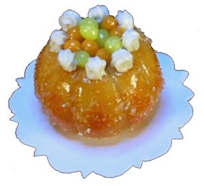 Dollhouse Fruit Filled Bundt Cake 1:12 Scale Miniature Dessert Kitchen Bakery
