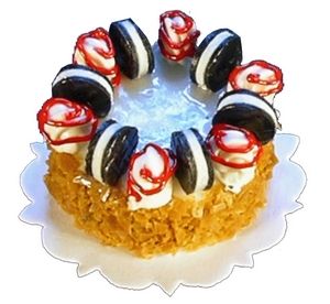Dollhouse Cookie & Rosette Topped Cake 1:12 Scale Miniature Food Treat Bakery