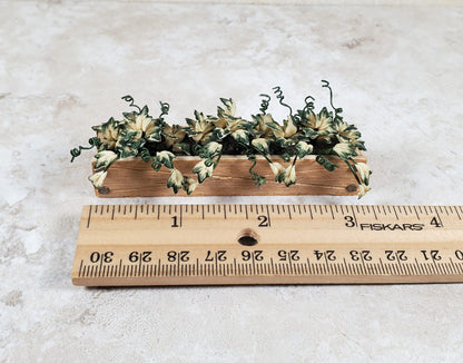 Dollhouse Ivy in a 3.25" Wooden Window Box Planter 1:12 Scale Miniature