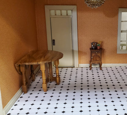Dollhouse HALF SCALE Diamond Tile Paper Floor 3 Sheets 1:24 Miniature