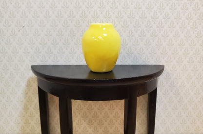 Dollhouse Ceramic Vase Bright Yellow 1:12 Scale Miniature Modern Style