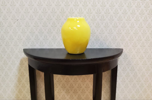 Dollhouse Ceramic Vase Bright Yellow 1:12 Scale Miniature Modern Style