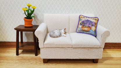 Dollhouse Pillow Lavender Herbs Handmade 1:12 Scale Miniature