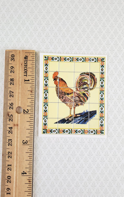 Dollhouse Miniature Wall "Tiles" Embossed Paper Kitchen Rooster 1:12 Scale by World Model