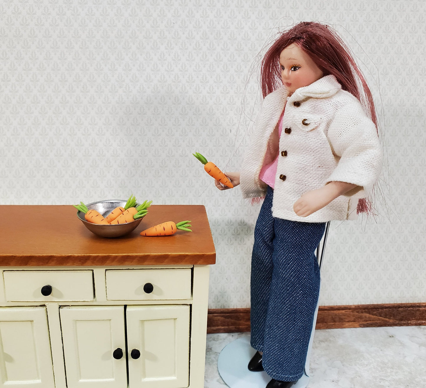 Dollhouse Carrots Set of 5 Vegetables 1:12 Scale Miniatures Kitchen Groceries