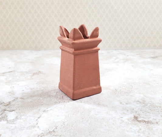 Dollhouse Square Flared Chimney Pot Smoke Stack Terra Cotta 1:12 Scale
