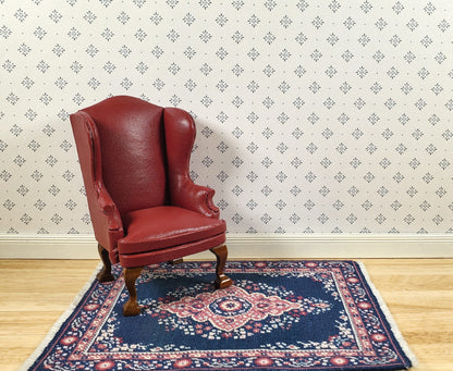Dollhouse Wallpaper Blue Diamond Stencil on White 3 Sheets 1:12 Scale Miniature