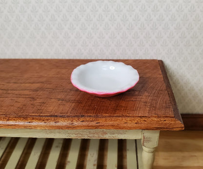 Dollhouse Pie Plate Ceramic Pink 1:12 Scale Miniature Kitchen Accessory