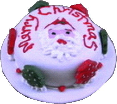 Dollhouse Merry Christmas Cake 1:12 Scale Miniature Dessert Food