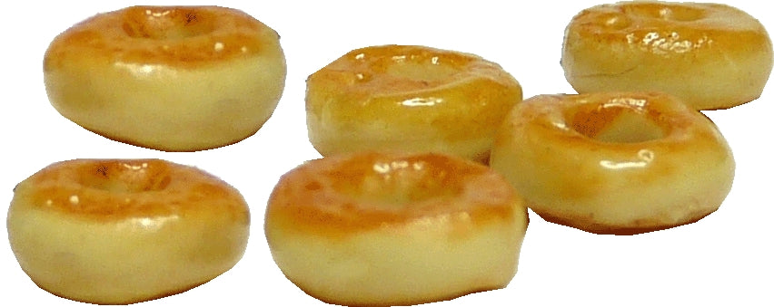 Dollhouse 6 Glazed Donuts 1:12 Scale Miniature Food Dessert Bakery