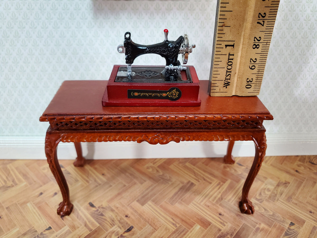 Dollhouse Sewing Machine with Accessories Vintage Style Metal 1:12 Scale