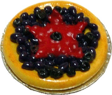 Dollhouse Blueberry Raspberry Star Spangled Pie 1:12 Scale Miniature Food