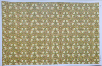 Dollhouse Wallpaper William Morris Art Nouveau Pimpernel Brown Floral 1:12 Scale Itsy Bitsy