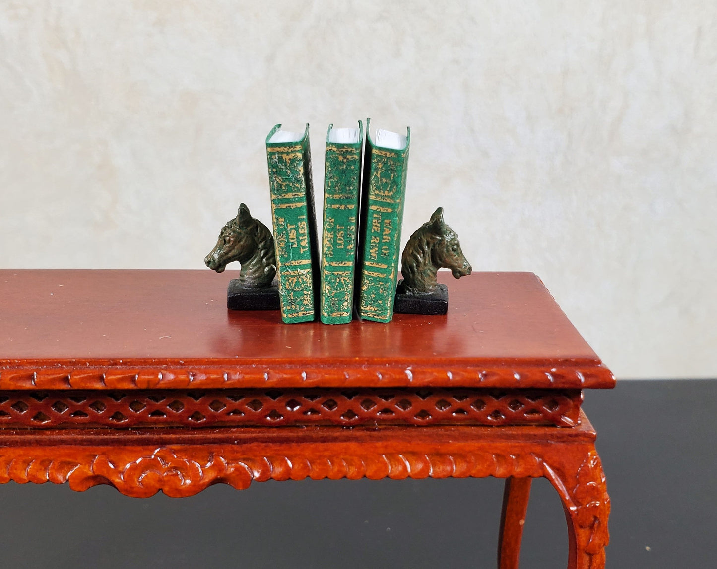 Dollhouse Bronze Horse Head Bookends Small 1:12 Scale by Falcon Miniatures