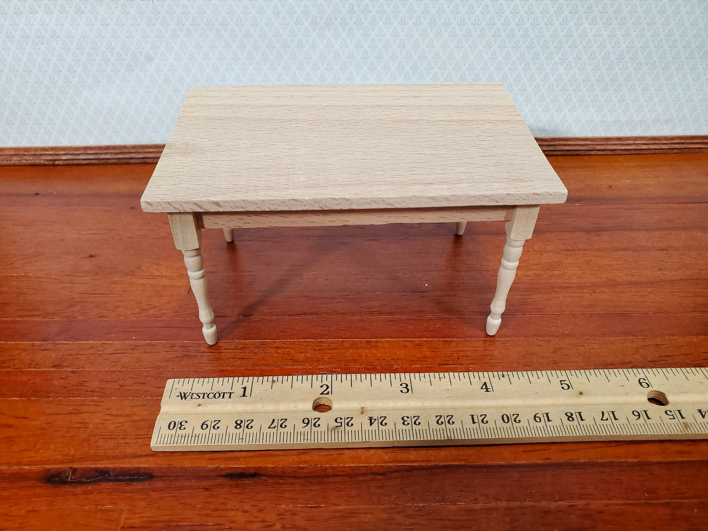 Dollhouse Table Kitchen or Dining Room Unpainted Wood 1:12 Scale Miniature Furniture