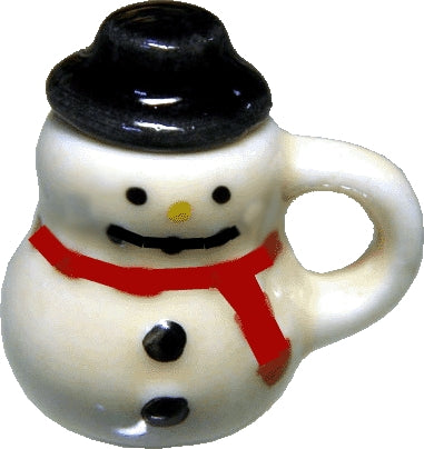 Dollhouse Ceramic Snowman Mug Coffee Cup with Top Hat LARGE 1:12 Scale Miniature