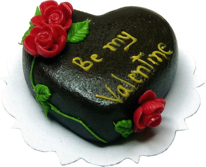 Dollhouse Chocolate Red Rose Heart Cake 1:12 Scale Miniature Dessert Food