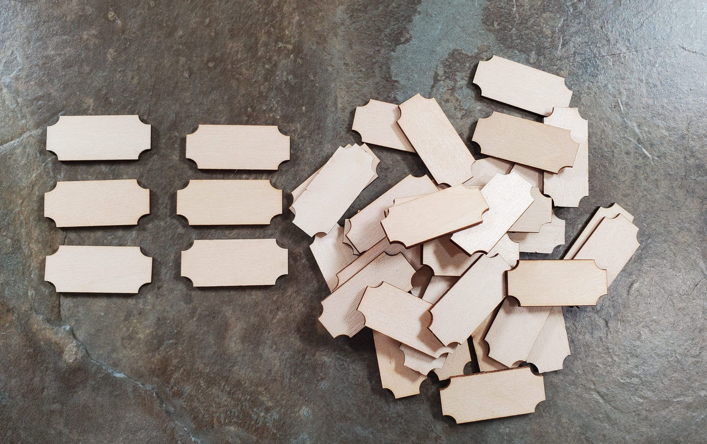 Wood Cut Outs 40 Small pieces Basswood 1/16" thick Blanks Tiles DIY Crafts