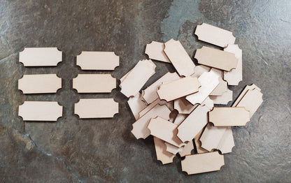 Wood Cut Outs 40 Small pieces Basswood 1/16" thick Blanks Tiles DIY Crafts