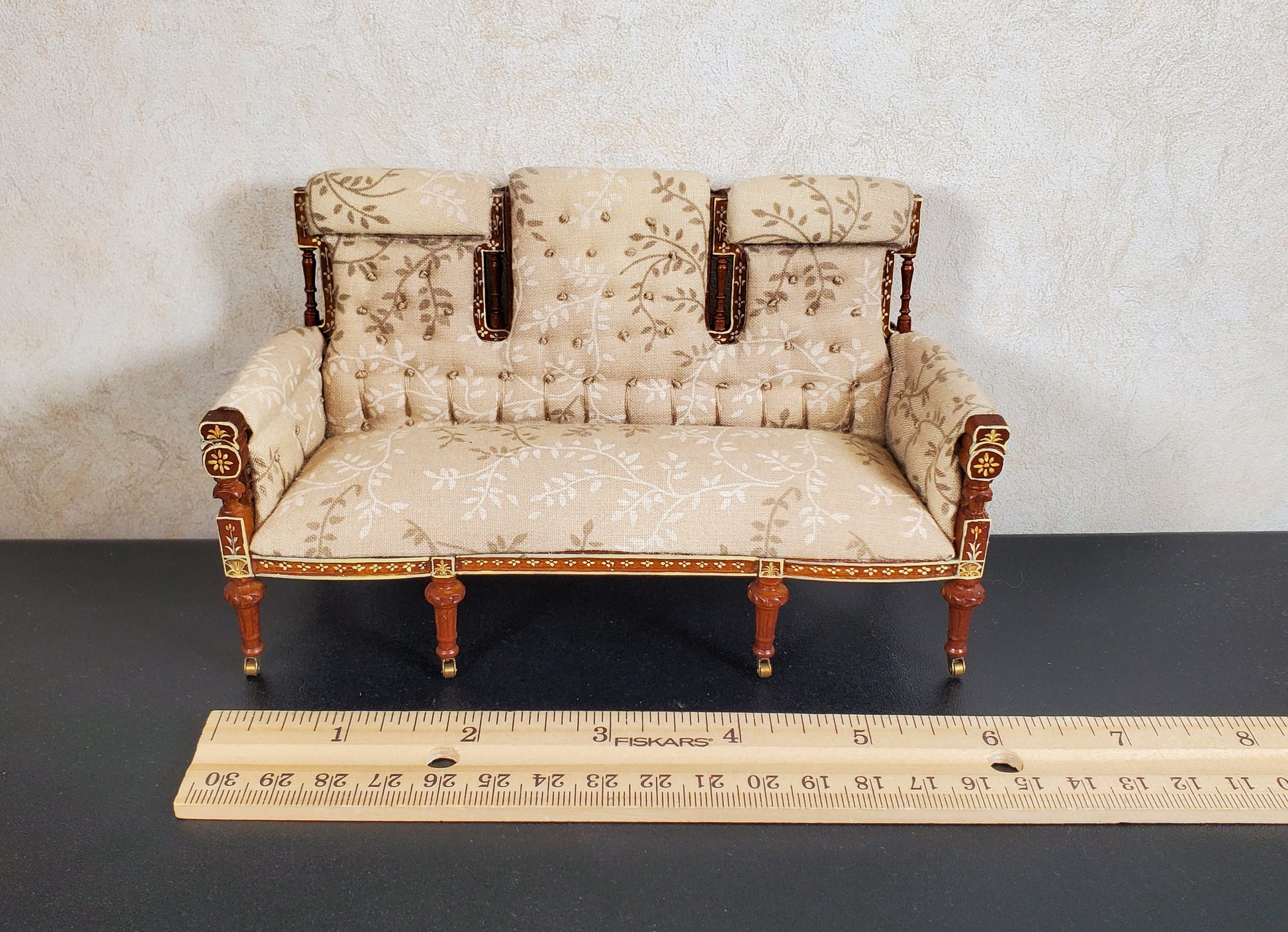 JBM Dollhouse Settee Sofa 18th Century French Style 1:12 Scale Miniature Furniture Couch