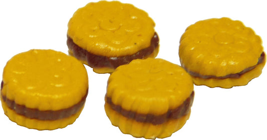 Dollhouse Chocolate Cream Cookie Sandwiches Set of 4 1:12 Scale Miniature Food