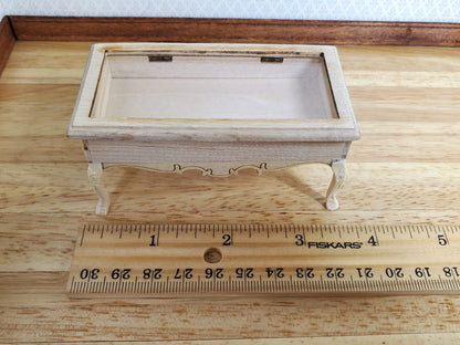 Dollhouse Low Curio Table Display Cabinet Lifting Top 1:12 Scale Miniature
