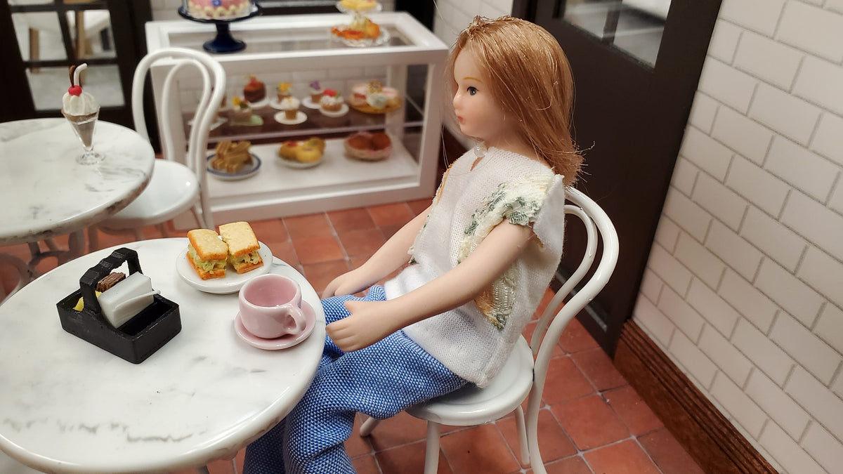 Dollhouse Coffee Mug Cups with Saucer PINK Set of 2 1:12 Scale Miniature Dishes