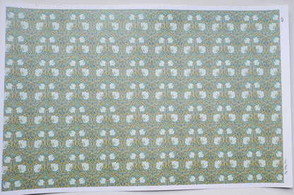 Dollhouse Wallpaper William Morris Art Nouveau Pimpernel Blue Floral 1:12 Scale Itsy Bitsy