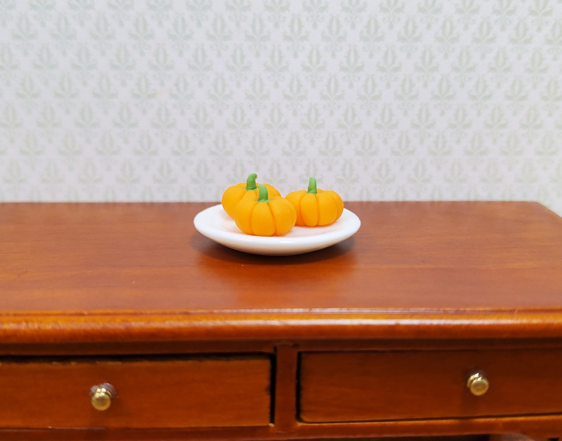 Dollhouse Pumpkins Set of 3 1:12 Scale Miniature Food Halloween Kitchen Grocery