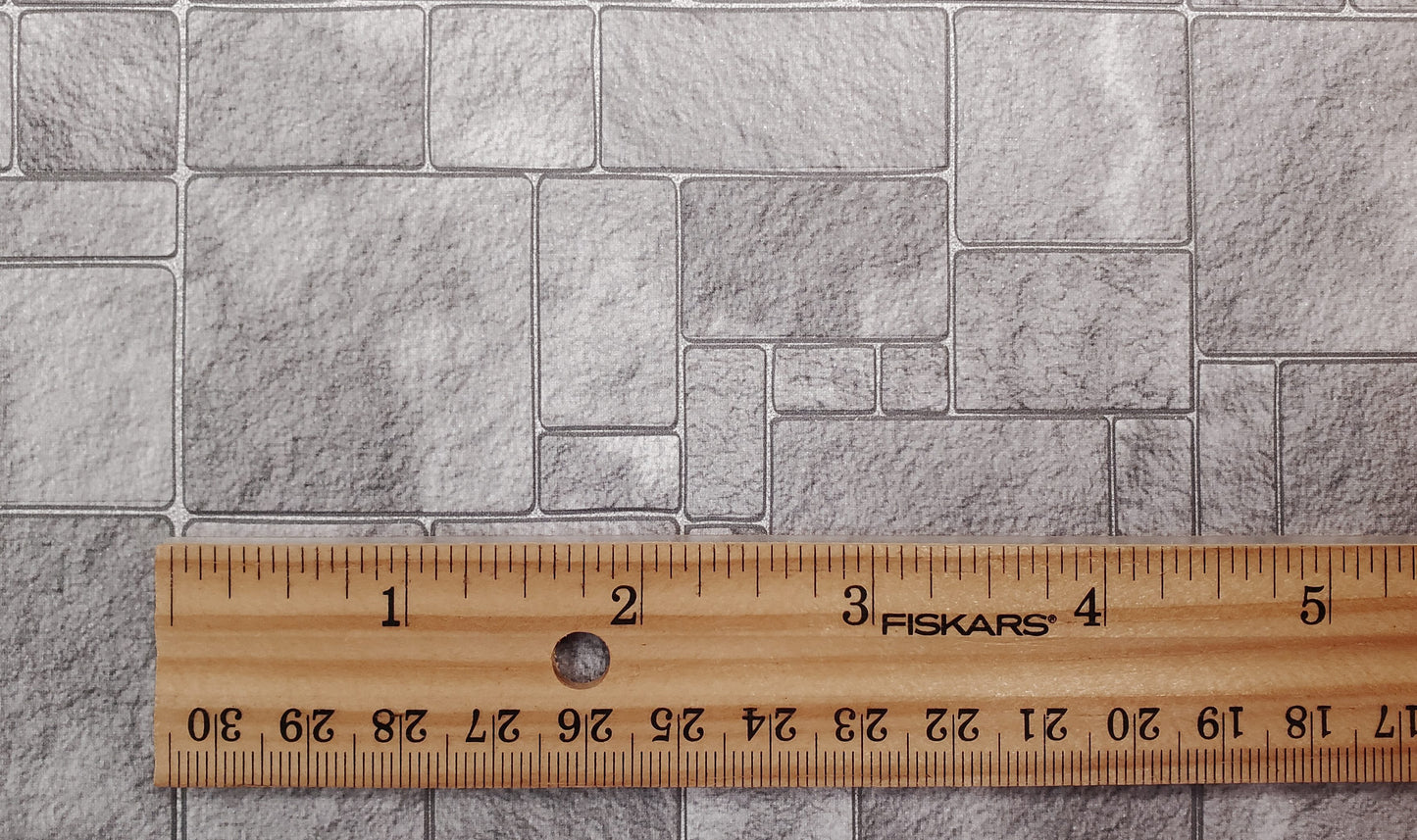 Miniature Flagstone Tile Floor Lightly Embossed Faux Flooring Gray Card Stock
