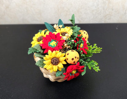 Dollhouse Miniature Large Yellow Sunflowers Arrangement 1:12 Scale Miniature