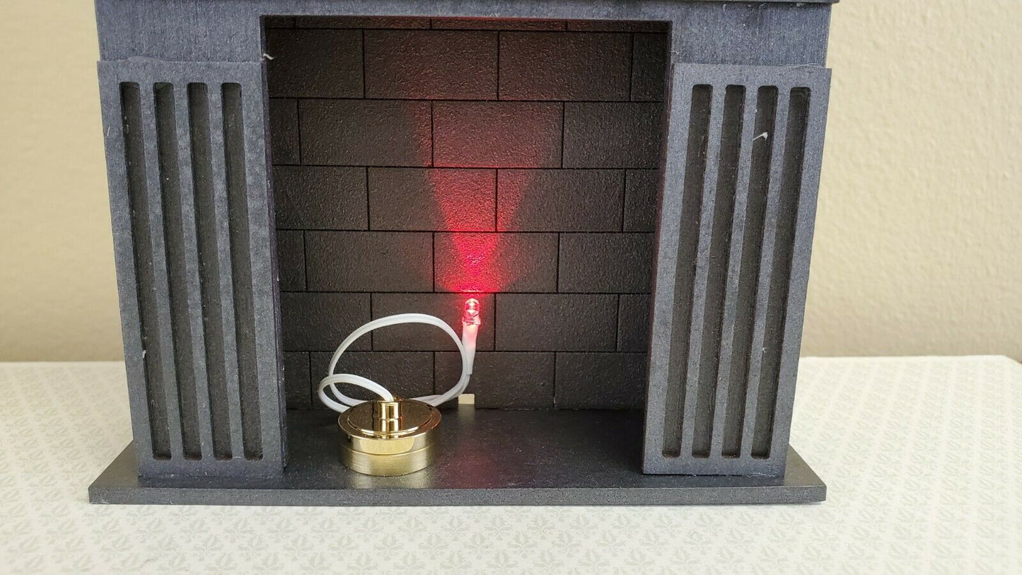 Dollhouse Miniature Battery Light Bulb RED on String for Fireplace 1:12