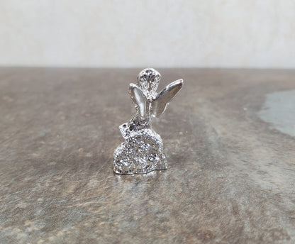 Dollhouse Fairy Statue Metal Silver Finish 1:12 Scale Dollhouse Miniature Garden