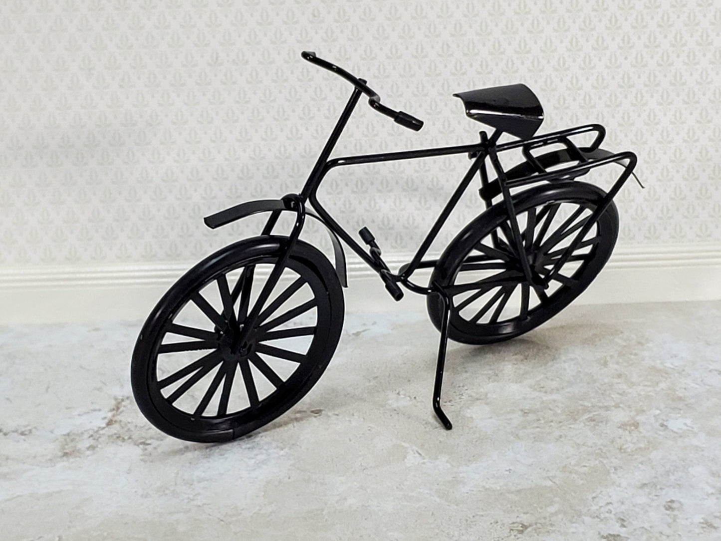 Dollhouse Miniature Bike Bicycle Black Metal 1:12 Scale Modern