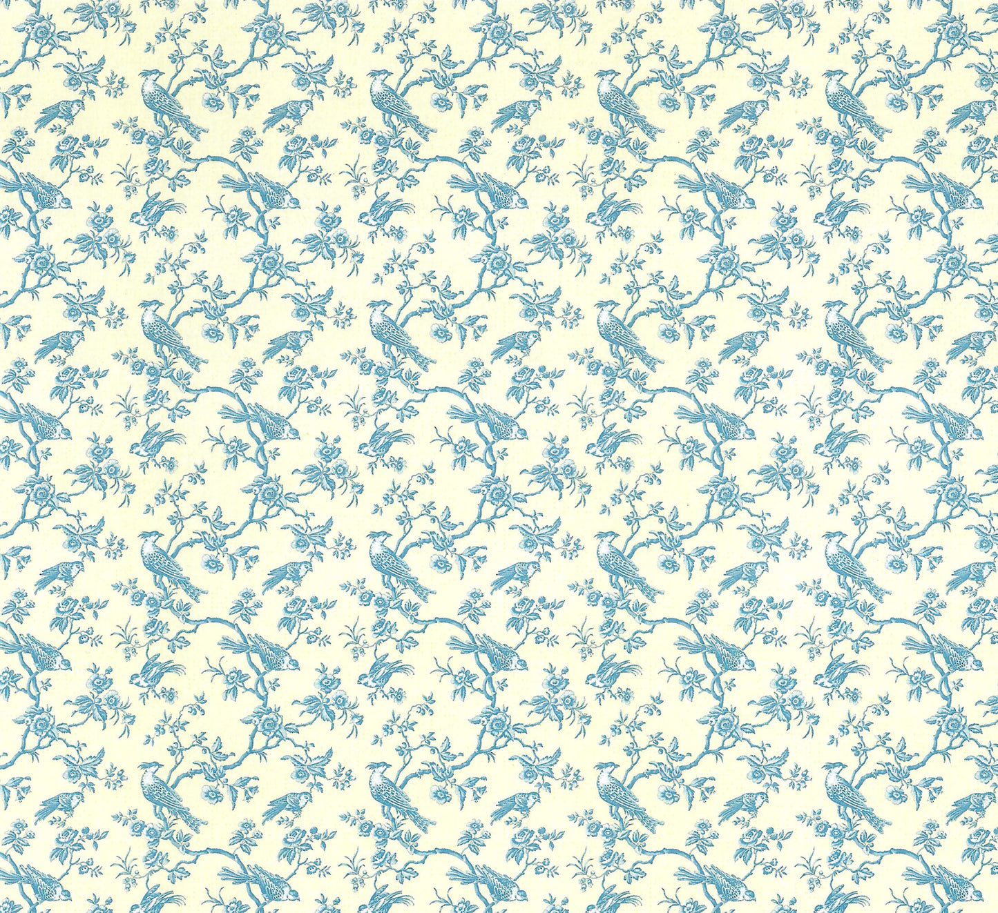 Dollhouse Wallpaper Bird Toile Blue & Cream 1:12 Scale Miniature by Itsy Bitsy