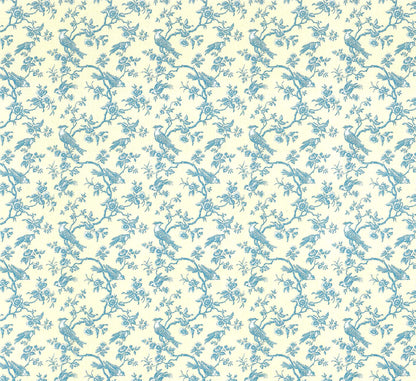 Dollhouse Wallpaper Bird Toile Blue & Cream 1:12 Scale Miniature by Itsy Bitsy