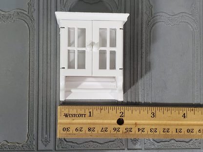 Dollhouse Hanging Cabinet with Doors Small for Kitchen or Bathroom 1:12 Scale Miniature Furniture