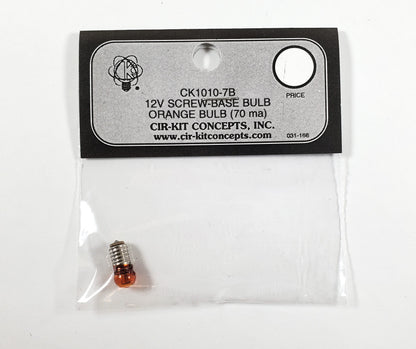 12 Volt Dollhouse Replacement Bulb ORANGE Glow Steady Light Screw Base