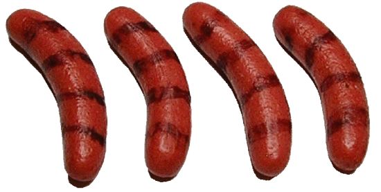 Dollhouse Grilled Bratwurst Set of 4 1:12 Scale Miniature Food Kitchen