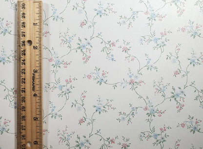 Dollhouse Wallpaper Cottage Garden Floral 3 Sheets 1:12 Scale Miniature