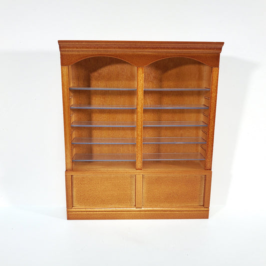 Dollhouse Library Bookcase or Shop Shelves 2 Bay 10 Adjustable Shelves 1:12 Scale Furniture
