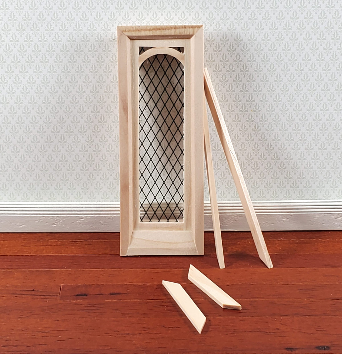 Dollhouse Small Narrow Window 1:12 Scale Wood with Interior Trim and Acrylic