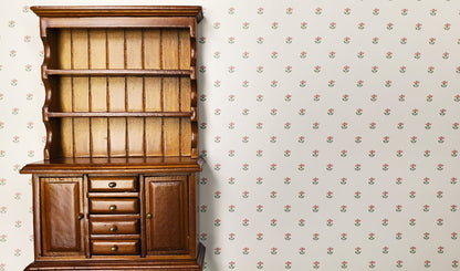 Dollhouse Wallpaper Country Stencil Flowers 3 sheets 1:12 Scale Miniature