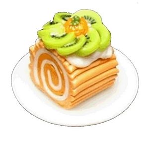 Dollhouse Peach Cream Roll Cake 1:12 Scale Miniature Dessert Food