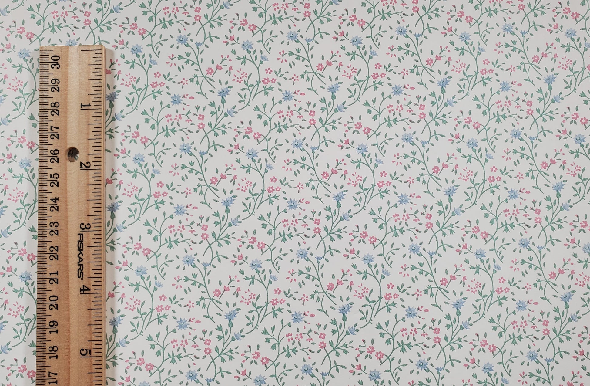 Dollhouse Wallpaper Pastel Floral 3 Pieces 10 1/2 "x 21" Blues Pinks Green
