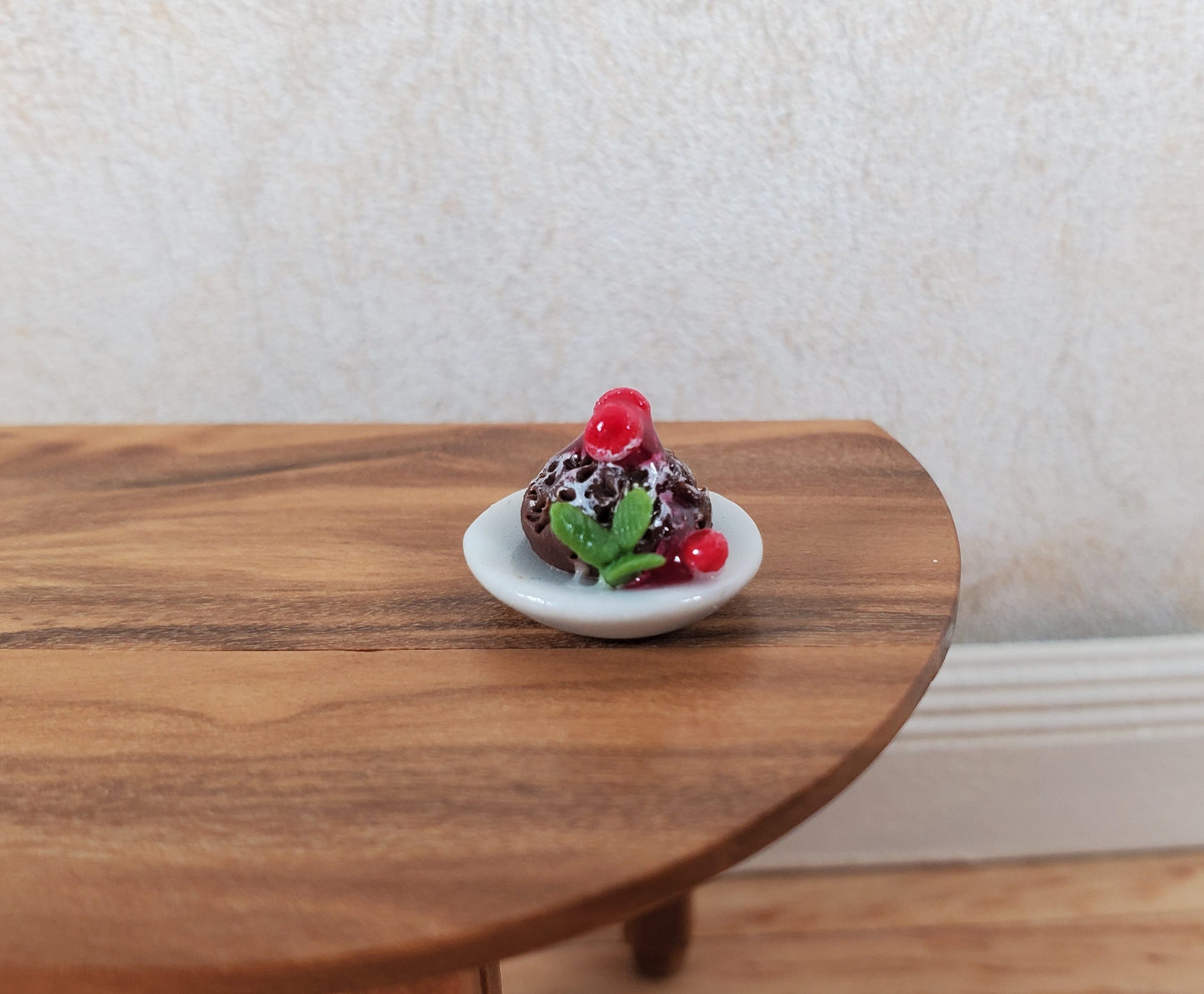 Dollhouse HALF SCALE Chocolate Souffle Cake 1:24 Miniature Food