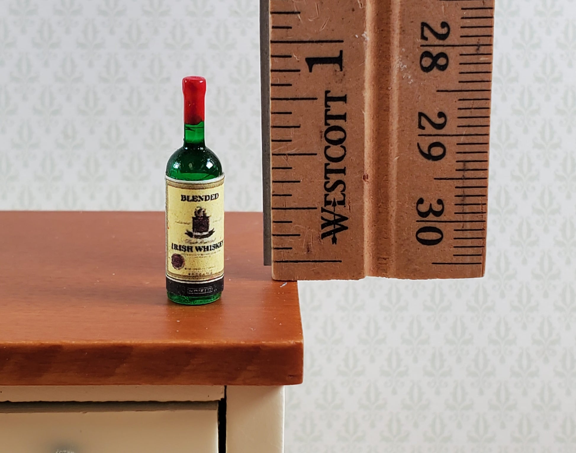 Dollhouse Bottle of Irish Whiskey 1:12 Scale Miniature 1" Tall Booze Drinks