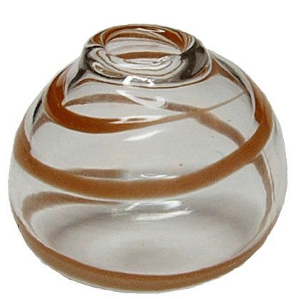 Dollhouse Brown Swirled Glass Southwest Vase 1:12 Scale Miniature Decor