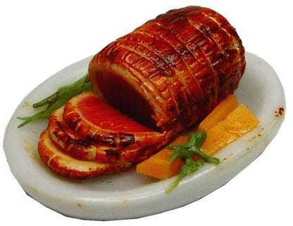 Dollhouse HALF SCALE Prime Rib Roast on an Oval Platter 1:24 Miniature Food